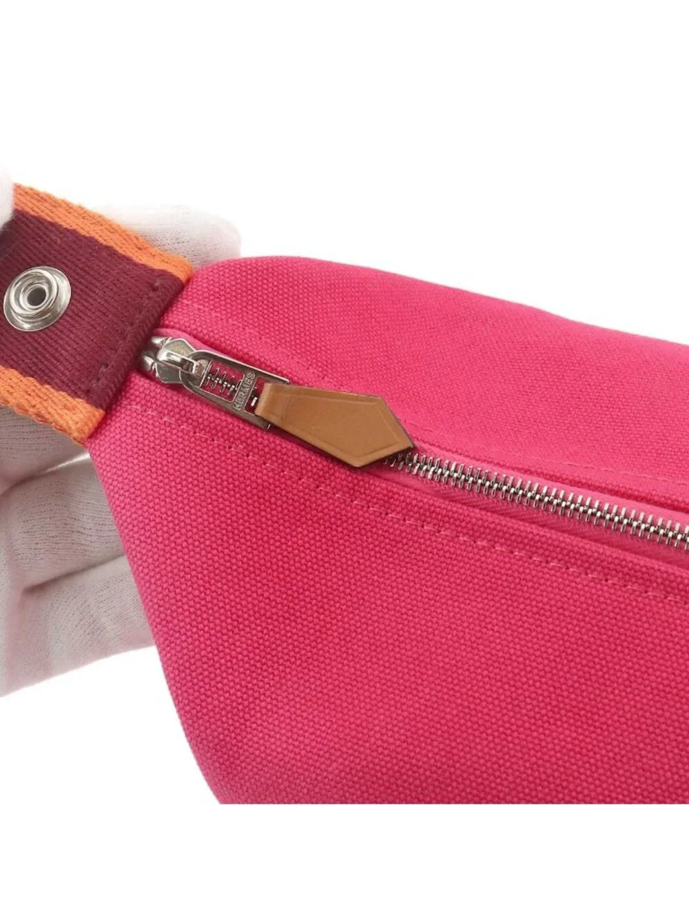 Hermes Bride-a-Brac PM Hand Toile Ash Hibiscus Silver Pouch